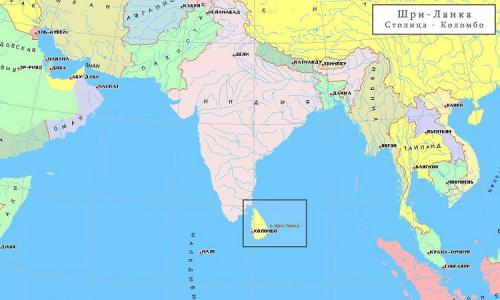 Şri Lanka dünya xəritəsində haradadır